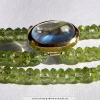 Peridot, Mondstein, Gold