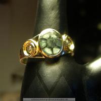 Ring, Trapiche-Smaragd, Brillanten, Gold