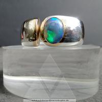 Ring, Schwarzopal, Gold, Silber