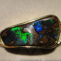 Boulderopal, Chromdiopsid, Gold, Silber