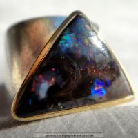 Yowah Opal Silber Gold Ring