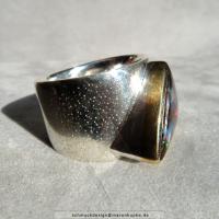 Yowah Opal Silber Gold Ring