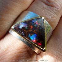 Yowah Opal Silber Gold Ring