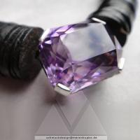 Amethyst, Silber, Kokosnuss - Kette