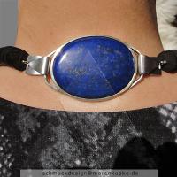 Lapislazuli, Silber, Kokosnuss - Kette