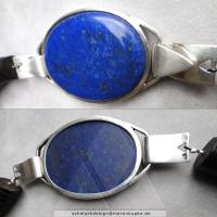 Lapislazuli, Silber, Kokosnuss - Kette