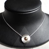 Collier in 925/- Silber mit vergoldeter Kugel