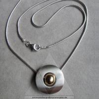 Collier in 925/- Silber mit vergoldeter Kugel