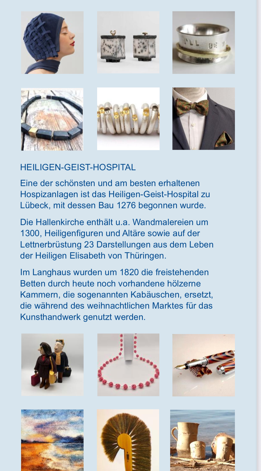 Hier klicken zur Ausstellerliste 2026 Kunsthandwerk im Heiligen-Geist-Hospital zu L&uuml;beck