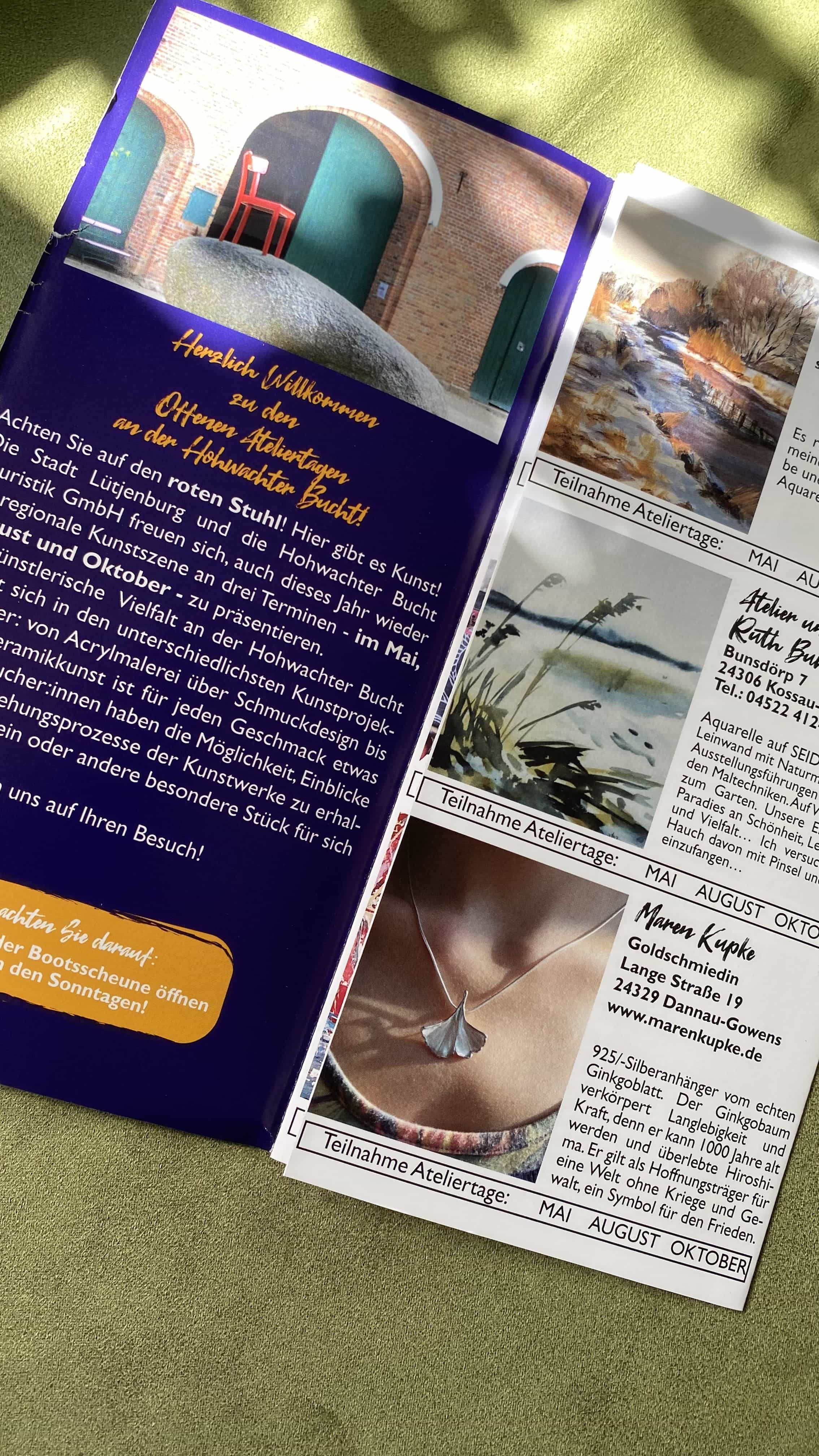 Zum download des flyers: Offene Atelier-Tage 2026 - Kunst an der Hohwachter Bucht